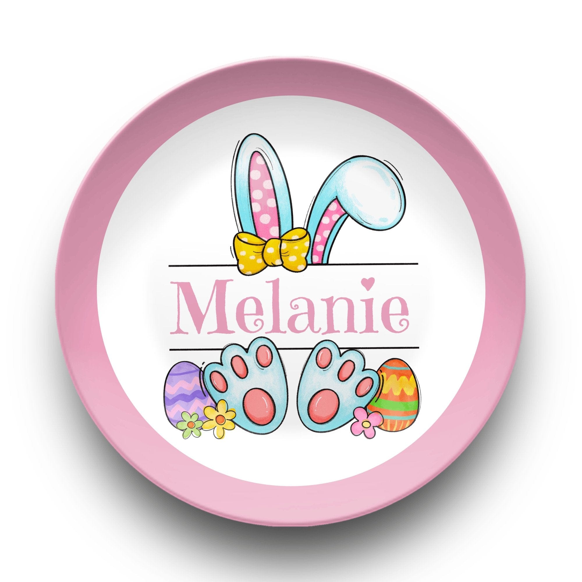 Pink Easter Bunny Ear Plate by Lil Plate Shop