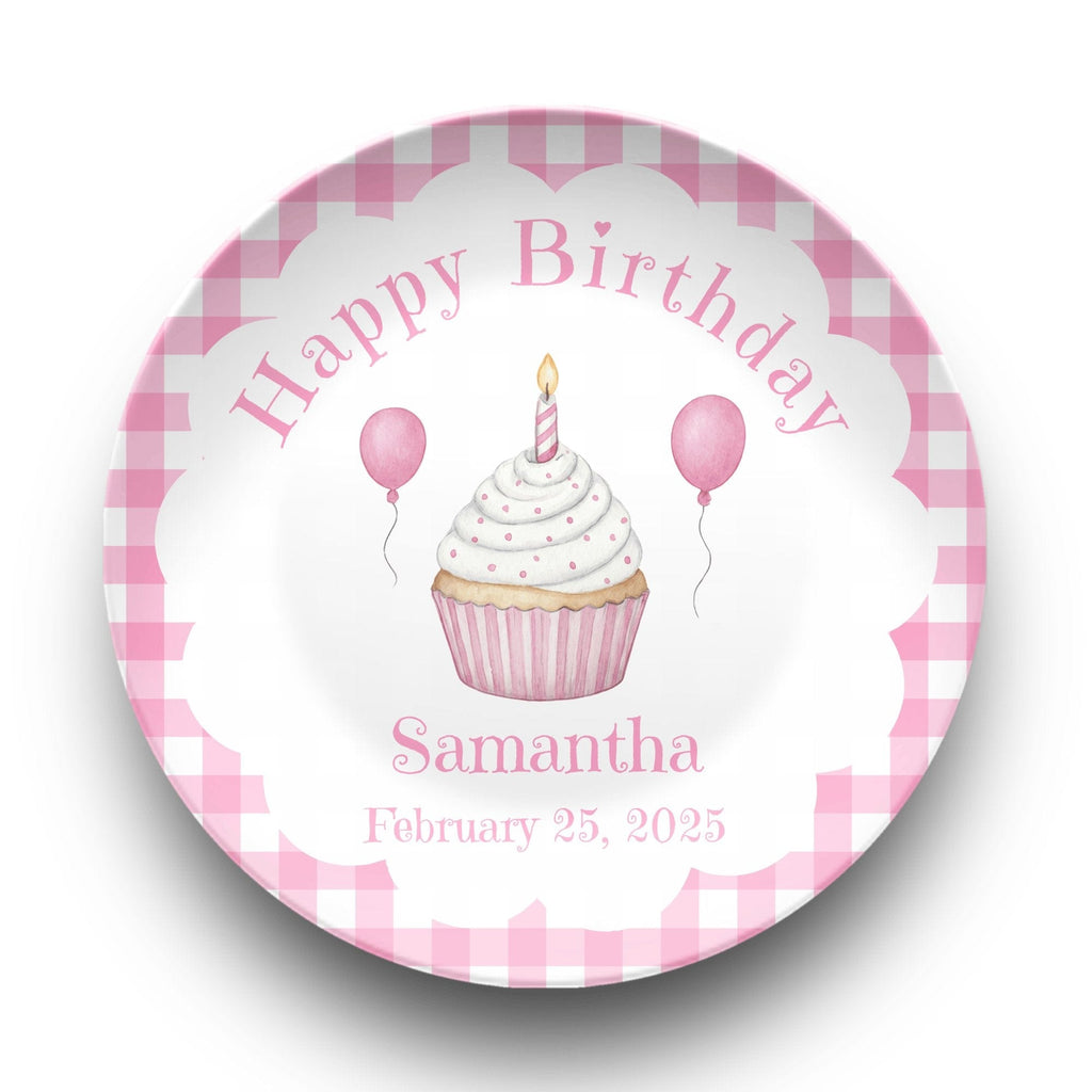 Pink Gingham Cupcake Plate by Lil Plate Shop