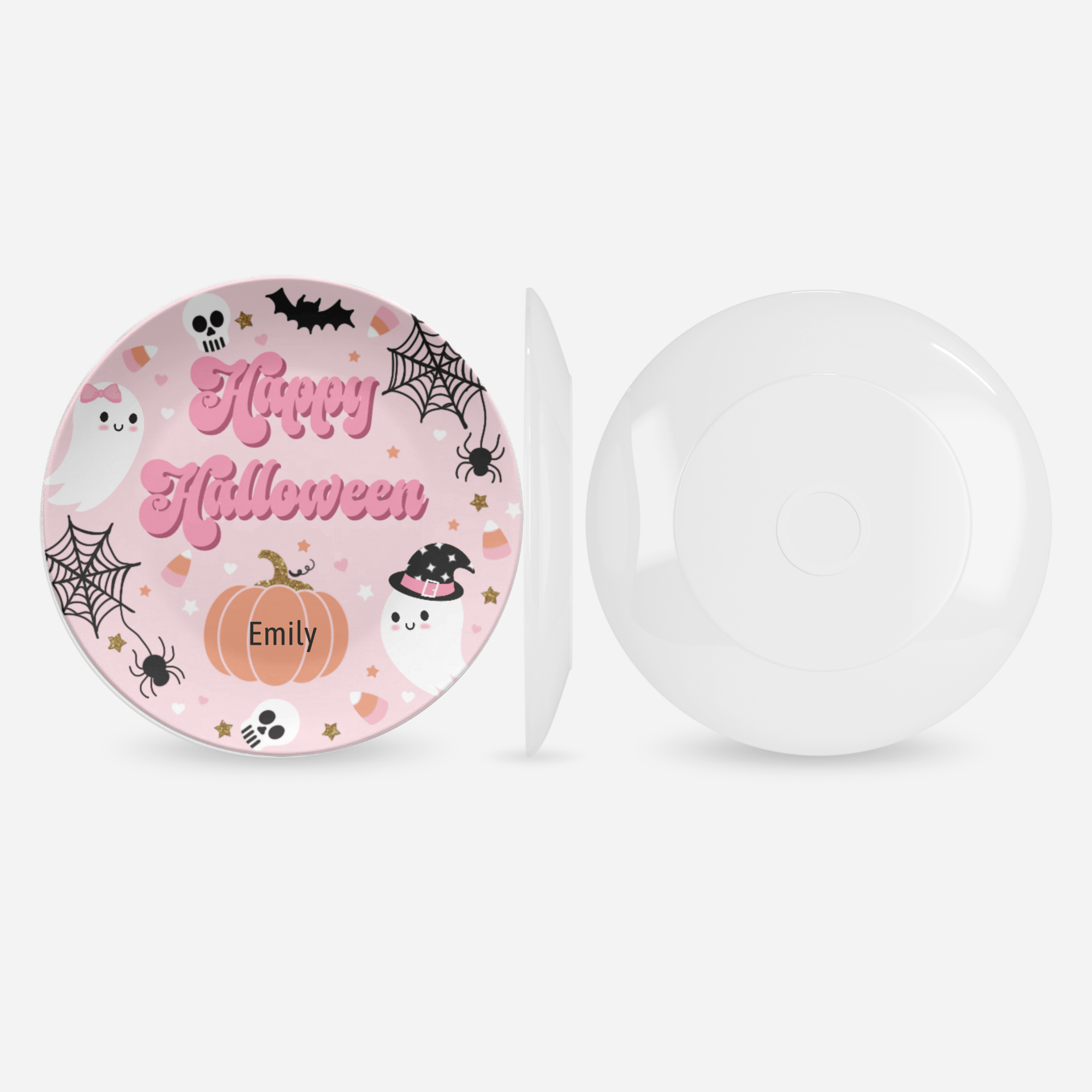 Pink Happy Halloween Plate by Lil Plate Shop