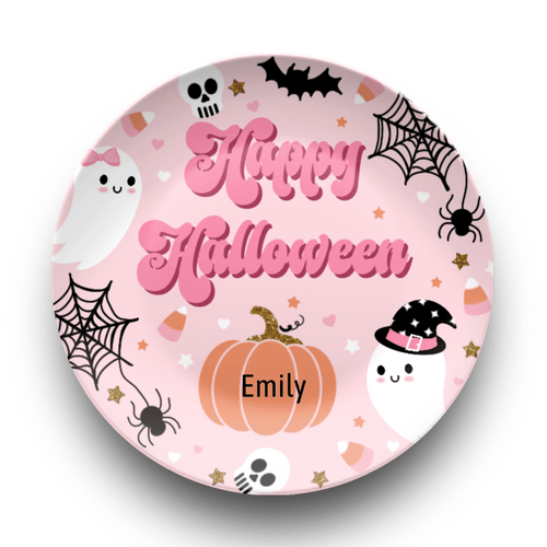 Pink Happy Halloween Plate Plate by Lil Plate Shop