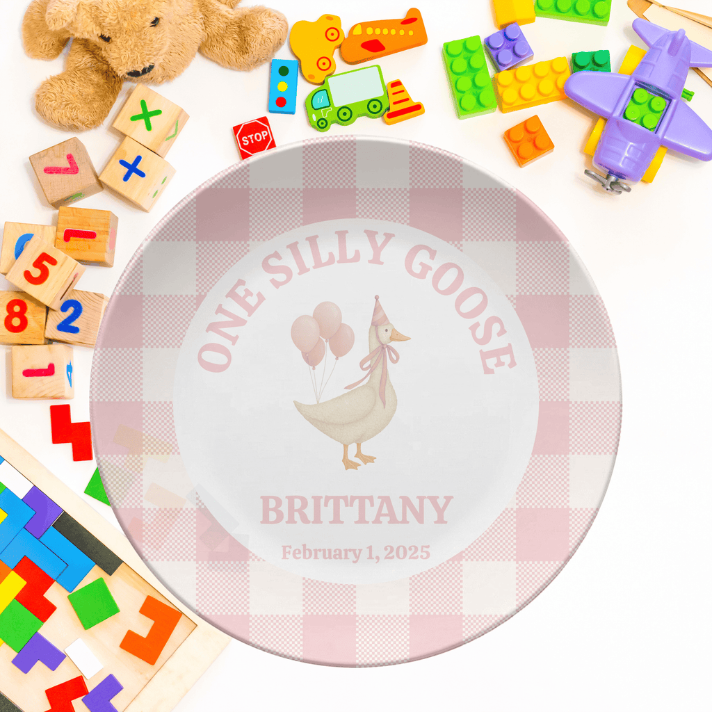 Pink One Silly Goose Plate by Lil Plate Shop