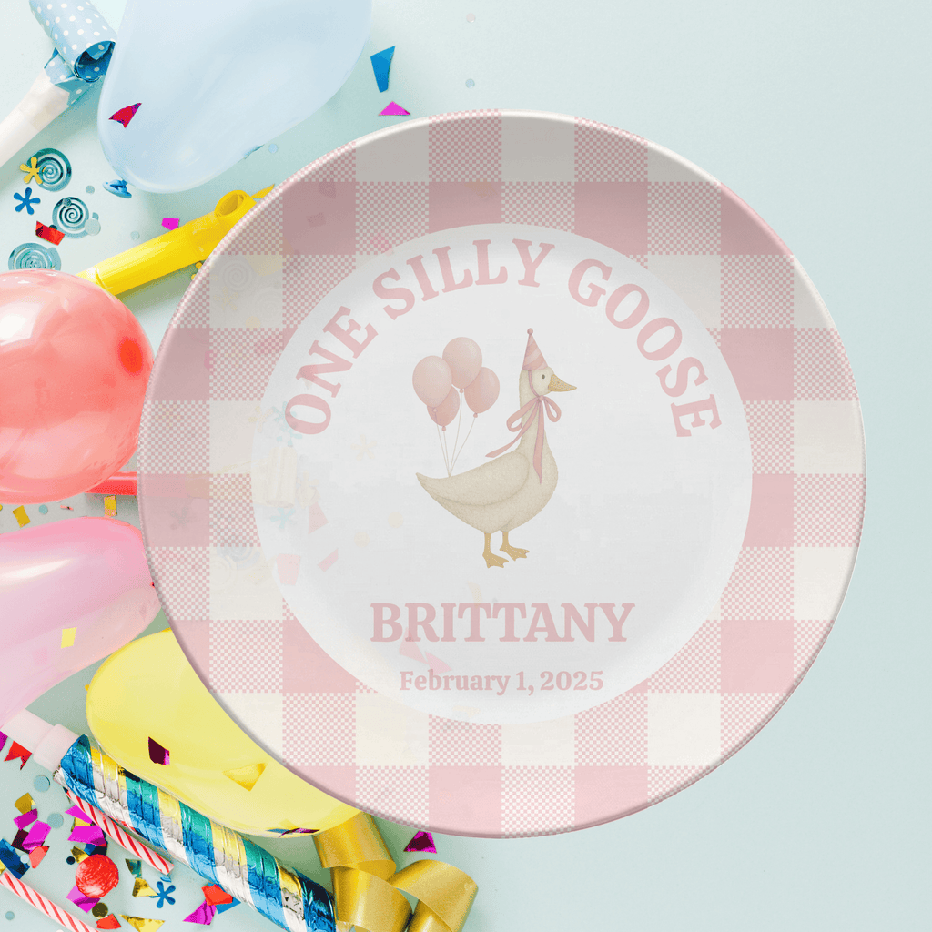 Pink One Silly Goose Plate by Lil Plate Shop