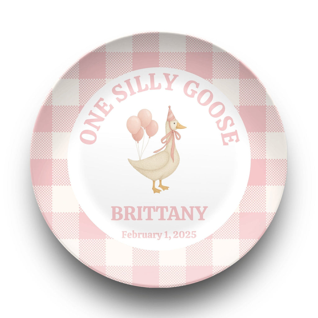 Pink One Silly Goose Plate by Lil Plate Shop