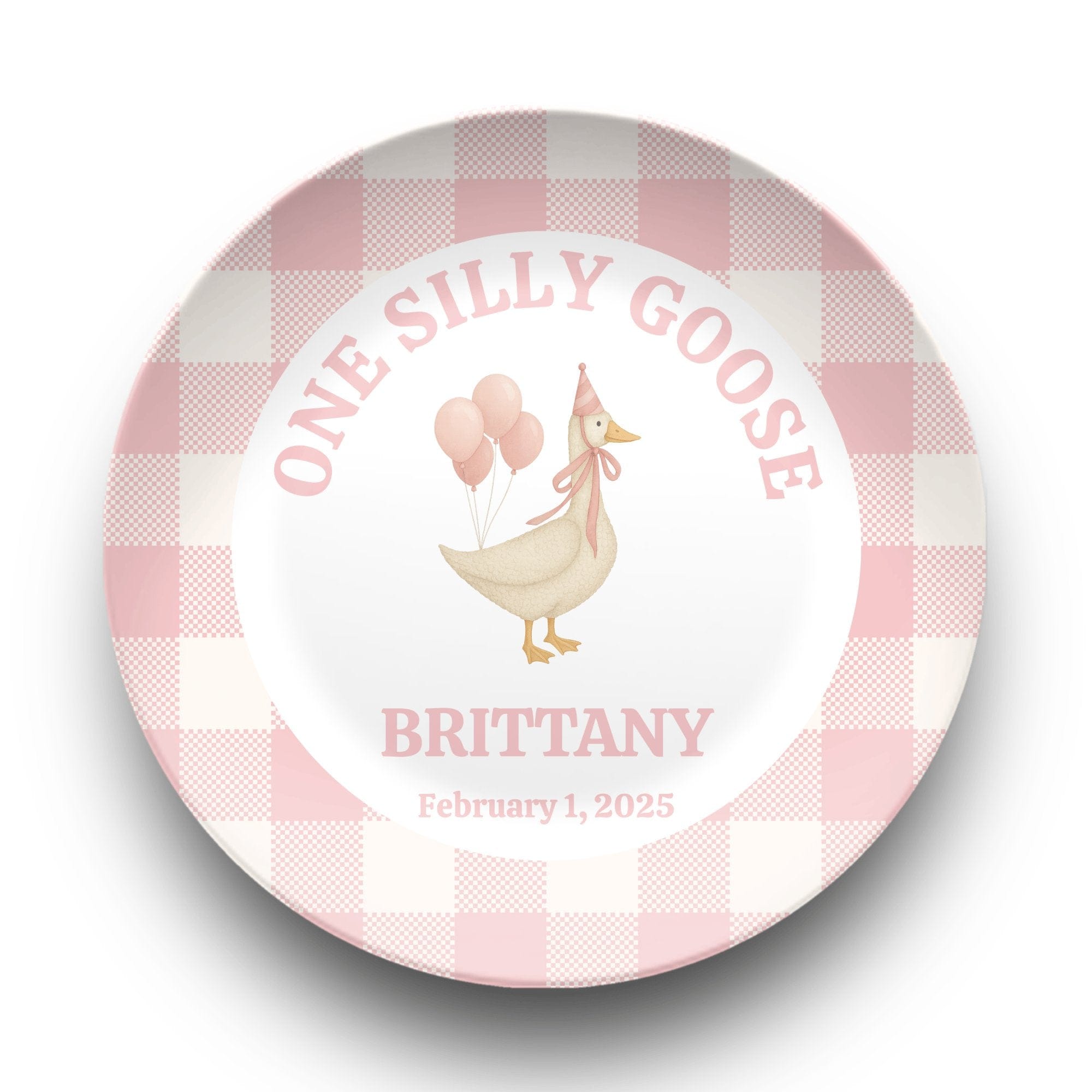 Pink One Silly Goose Plate by Lil Plate Shop
