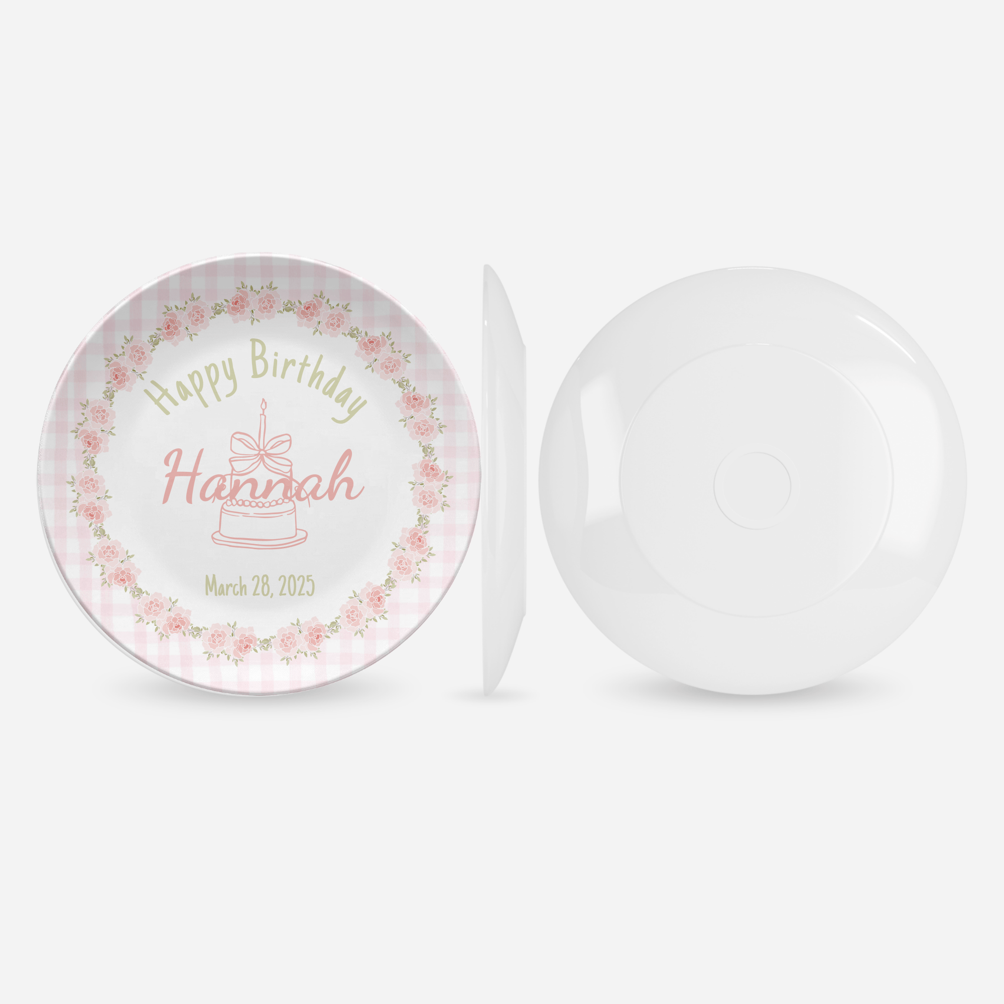 Pink Rose Coquette Birthday Plate by Lil Plate Shop