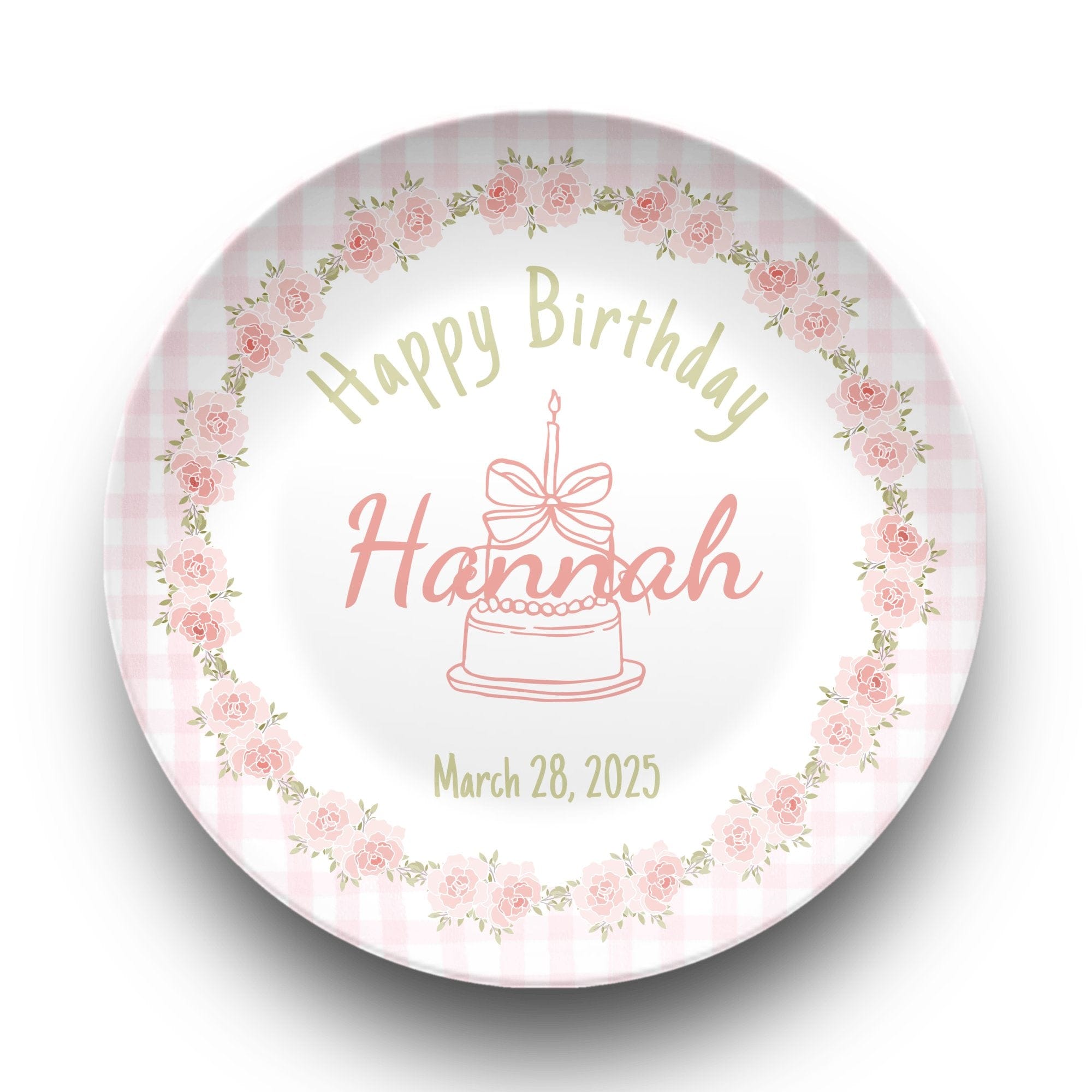 Pink Rose Coquette Birthday Plate by Lil Plate Shop