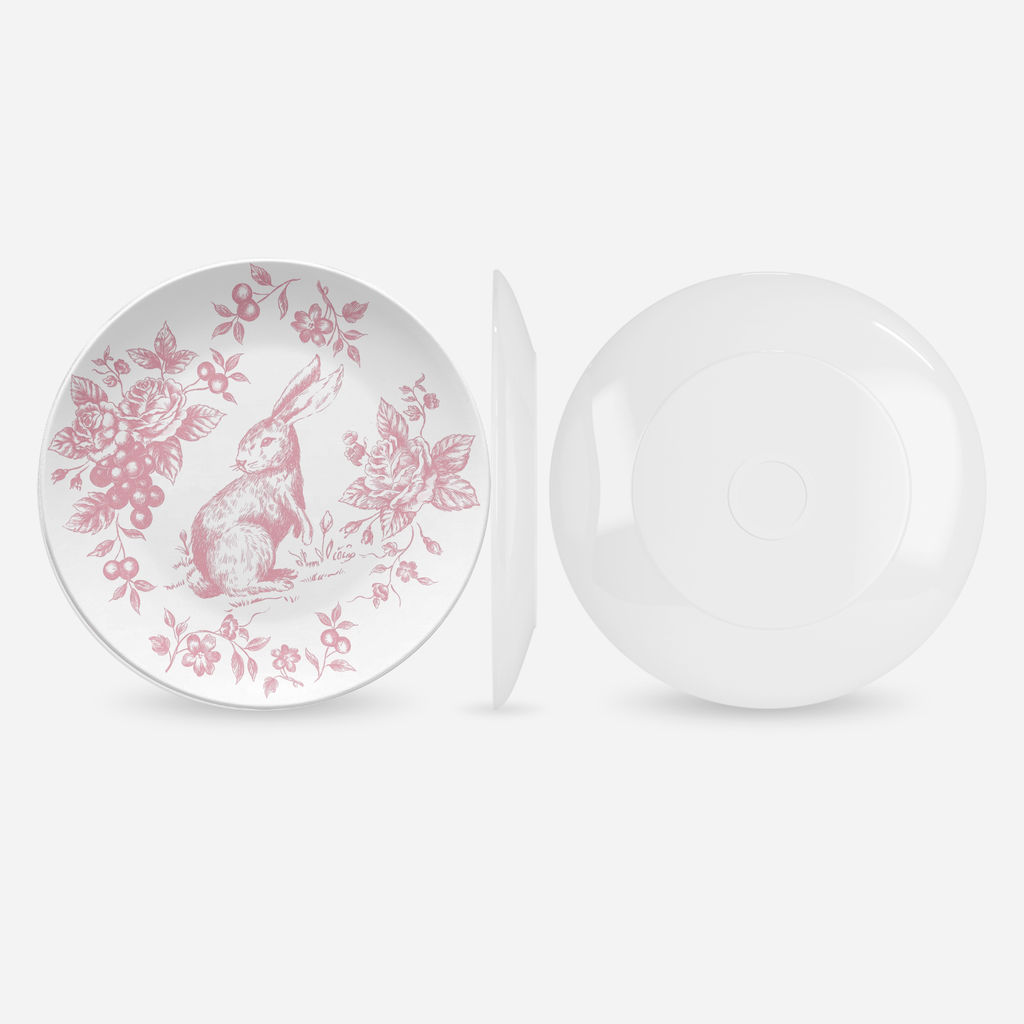 Pink Toile Easter Plate by Lil Plate Shop