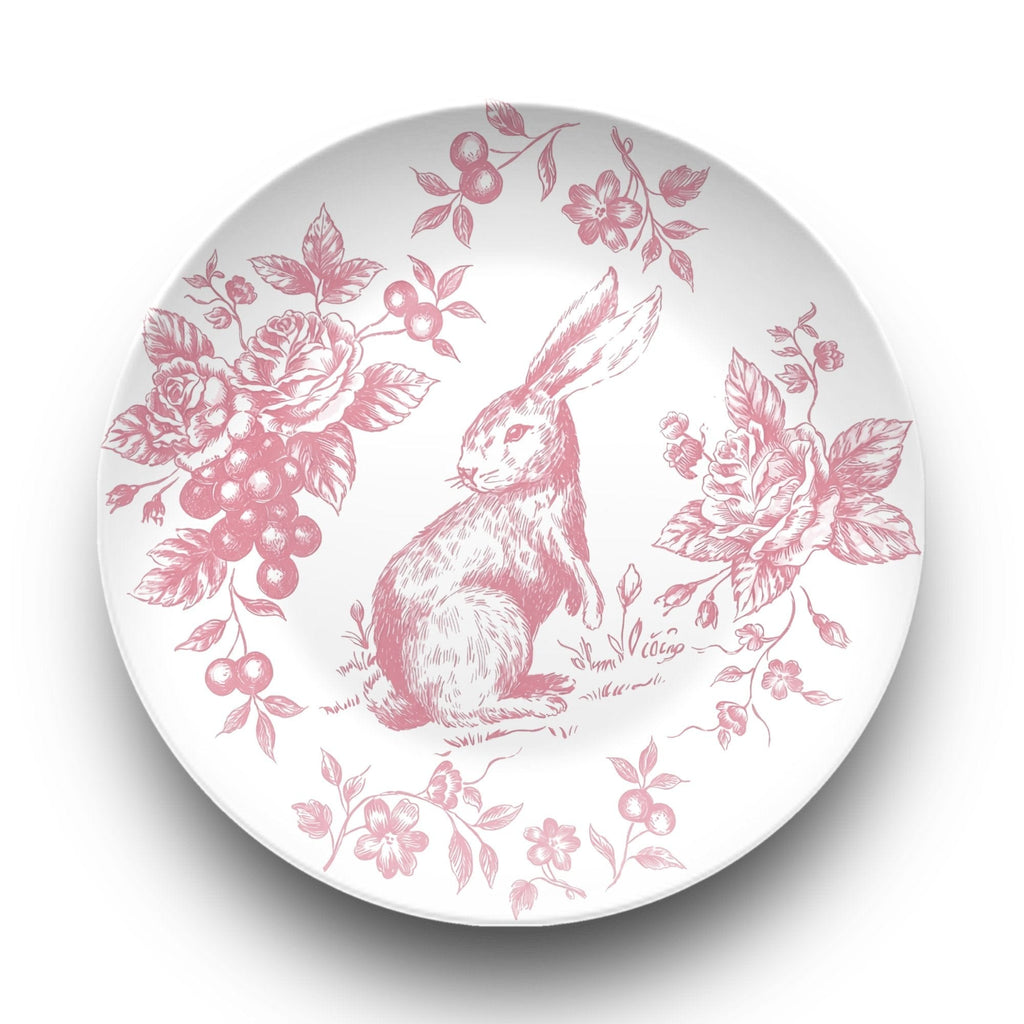 Pink Toile Easter Plate by Lil Plate Shop