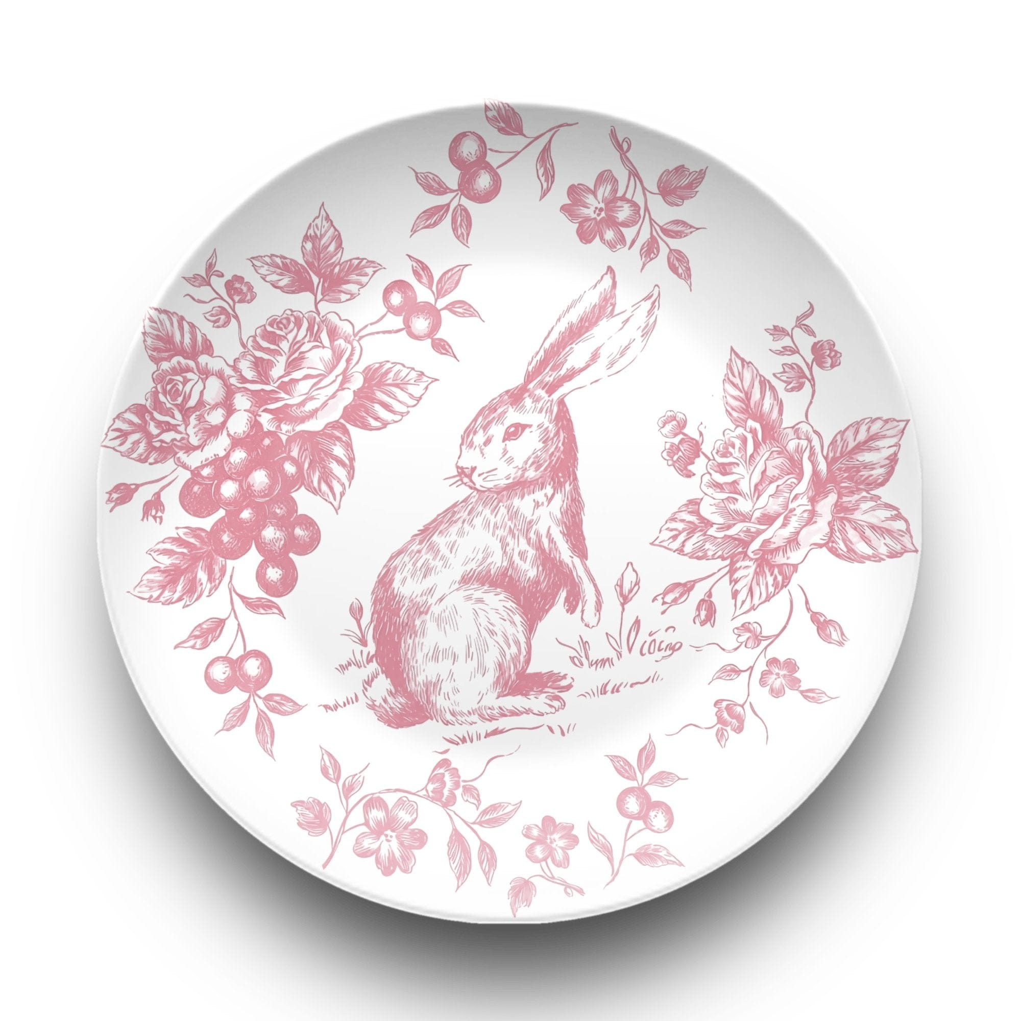 Pink Toile Easter Plate by Lil Plate Shop
