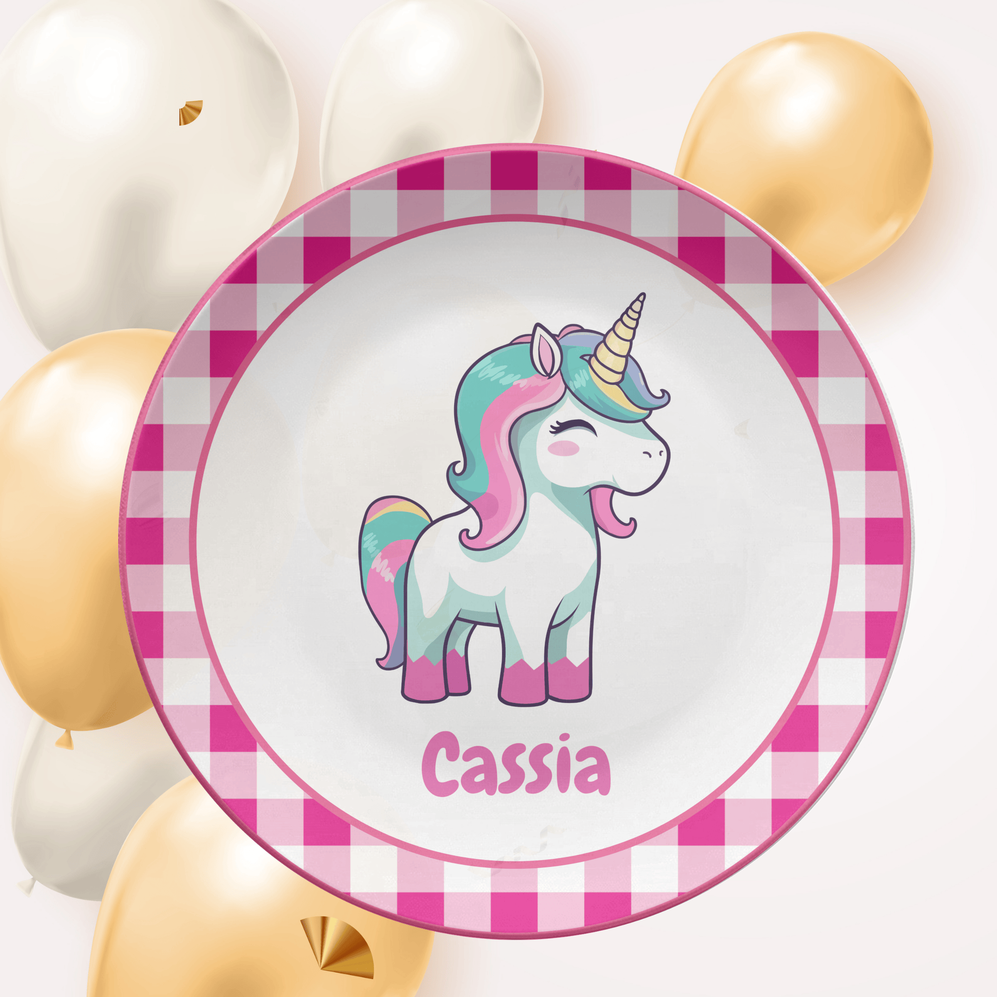 Pink Unicorn Name Plate by Lil Plate Shop