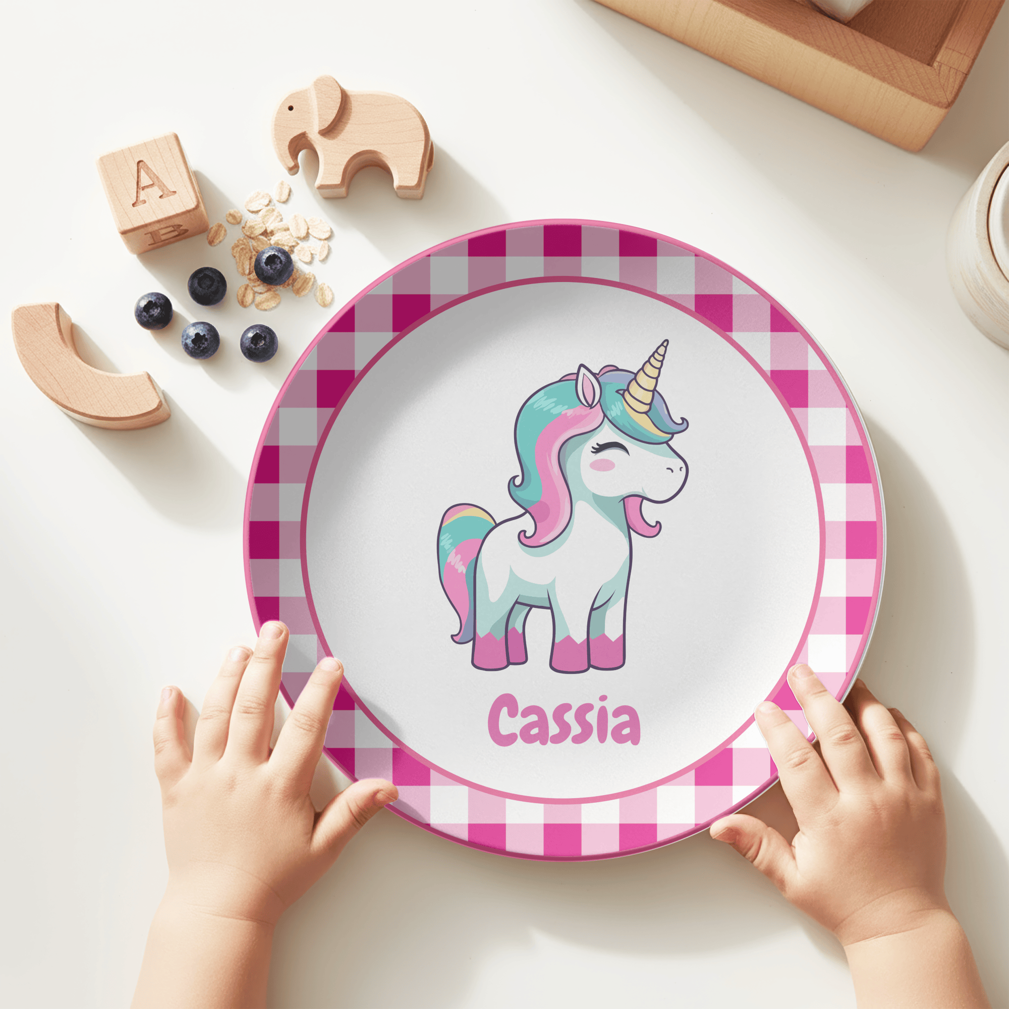 Pink Unicorn Name Plate by Lil Plate Shop