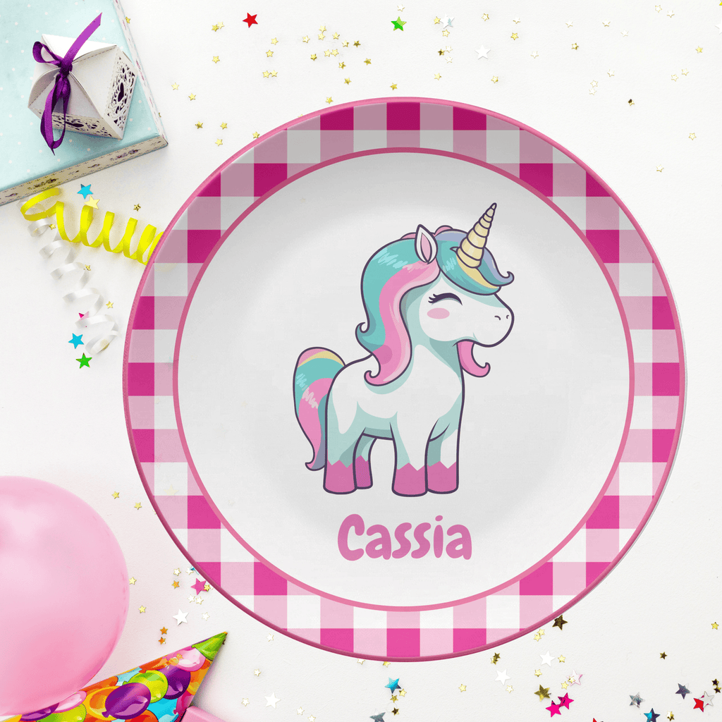 Pink Unicorn Name Plate by Lil Plate Shop