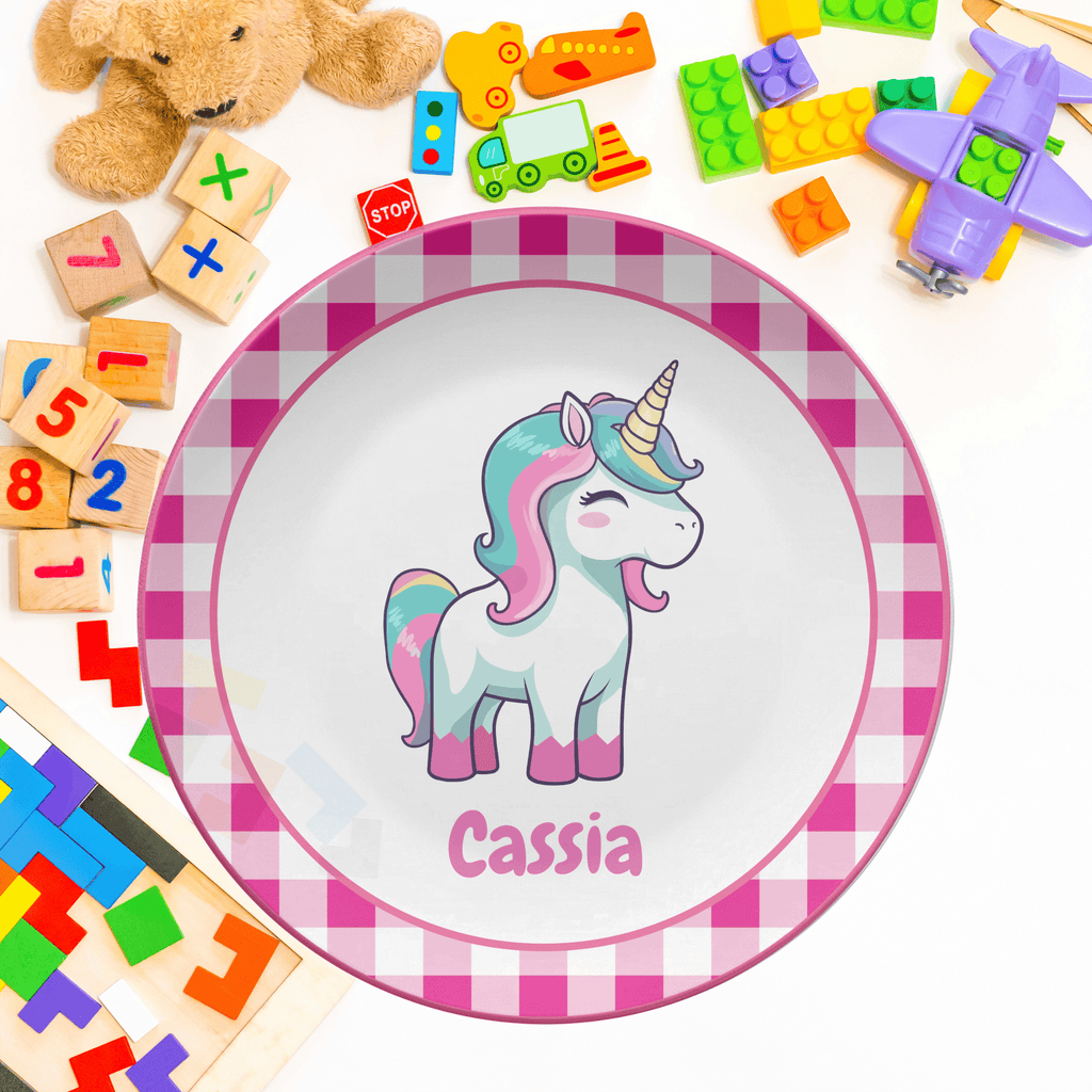 Pink Unicorn Name Plate by Lil Plate Shop