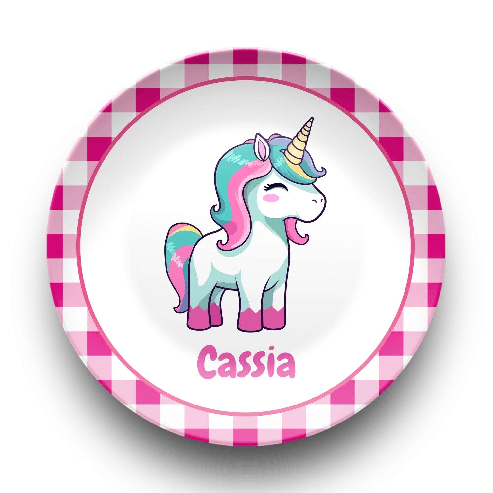 Pink Unicorn Name Plate by Lil Plate Shop
