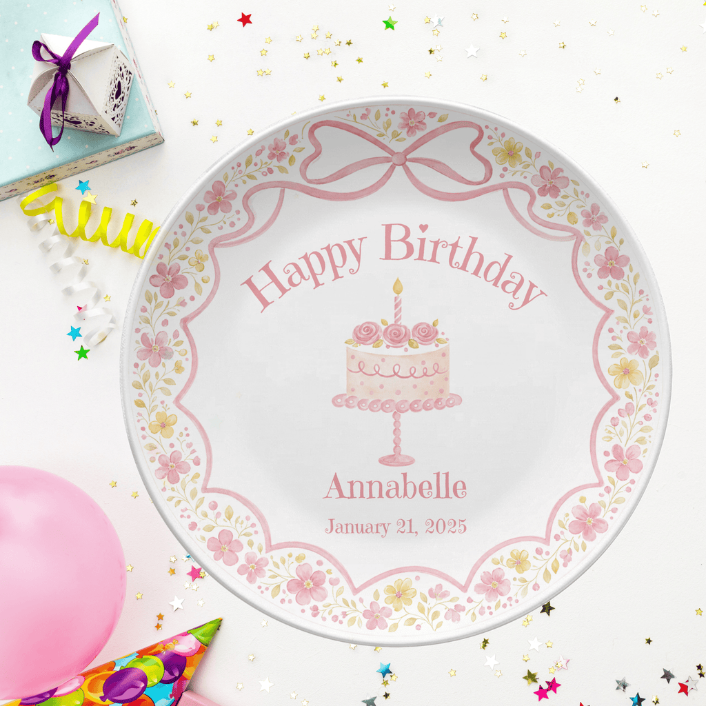 Pretty in Pink Birthday Plate by Lil Plate Shop