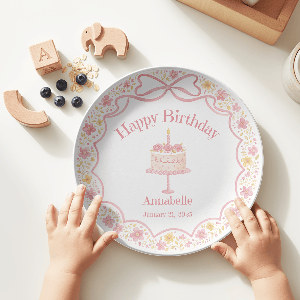 Pretty in Pink Birthday Plate by Lil Plate Shop
