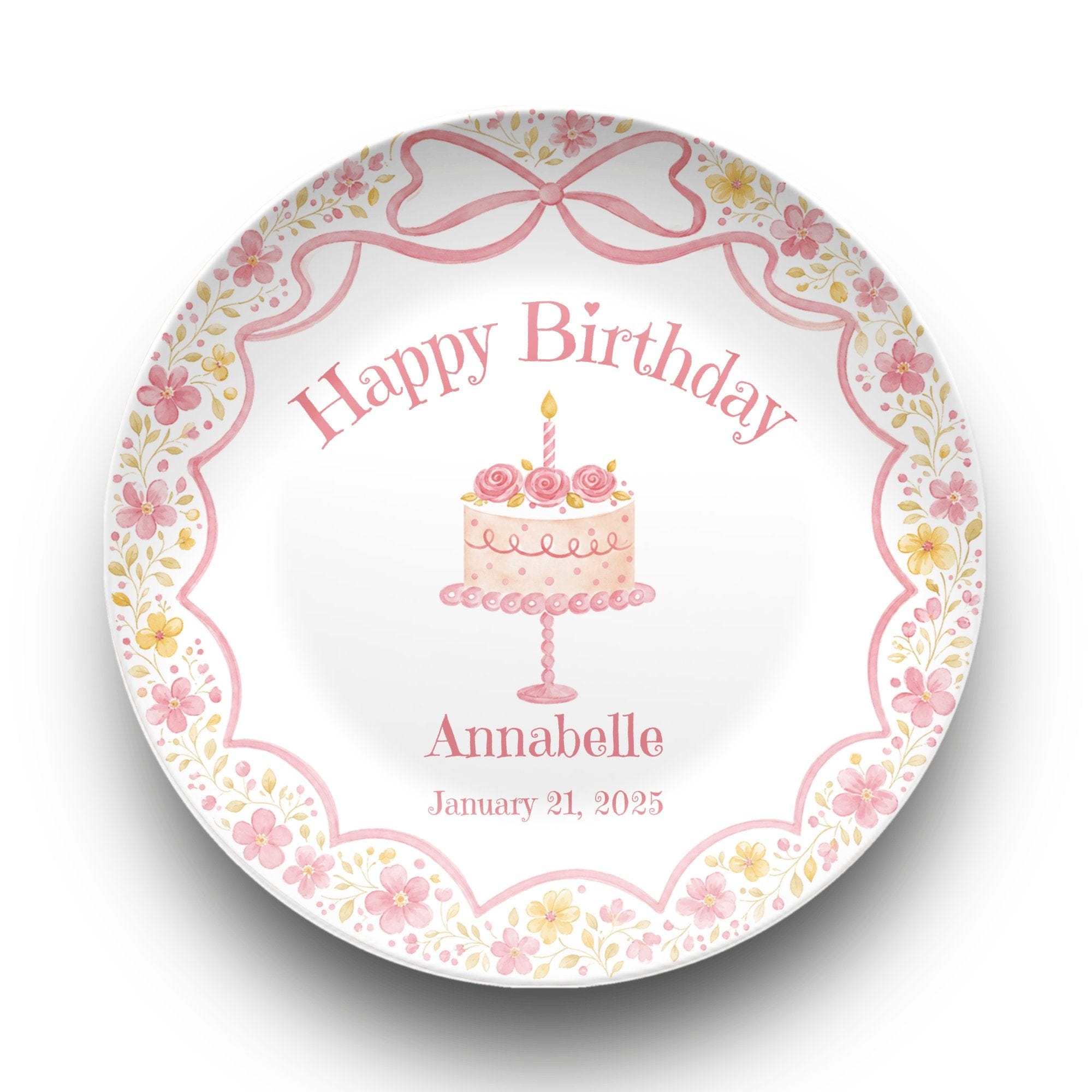 Pretty in Pink Birthday Plate by Lil Plate Shop