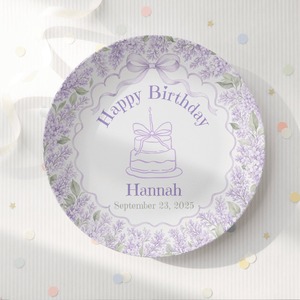 Pretty in Purple Coquette Birthday Plate by Lil Plate Shop