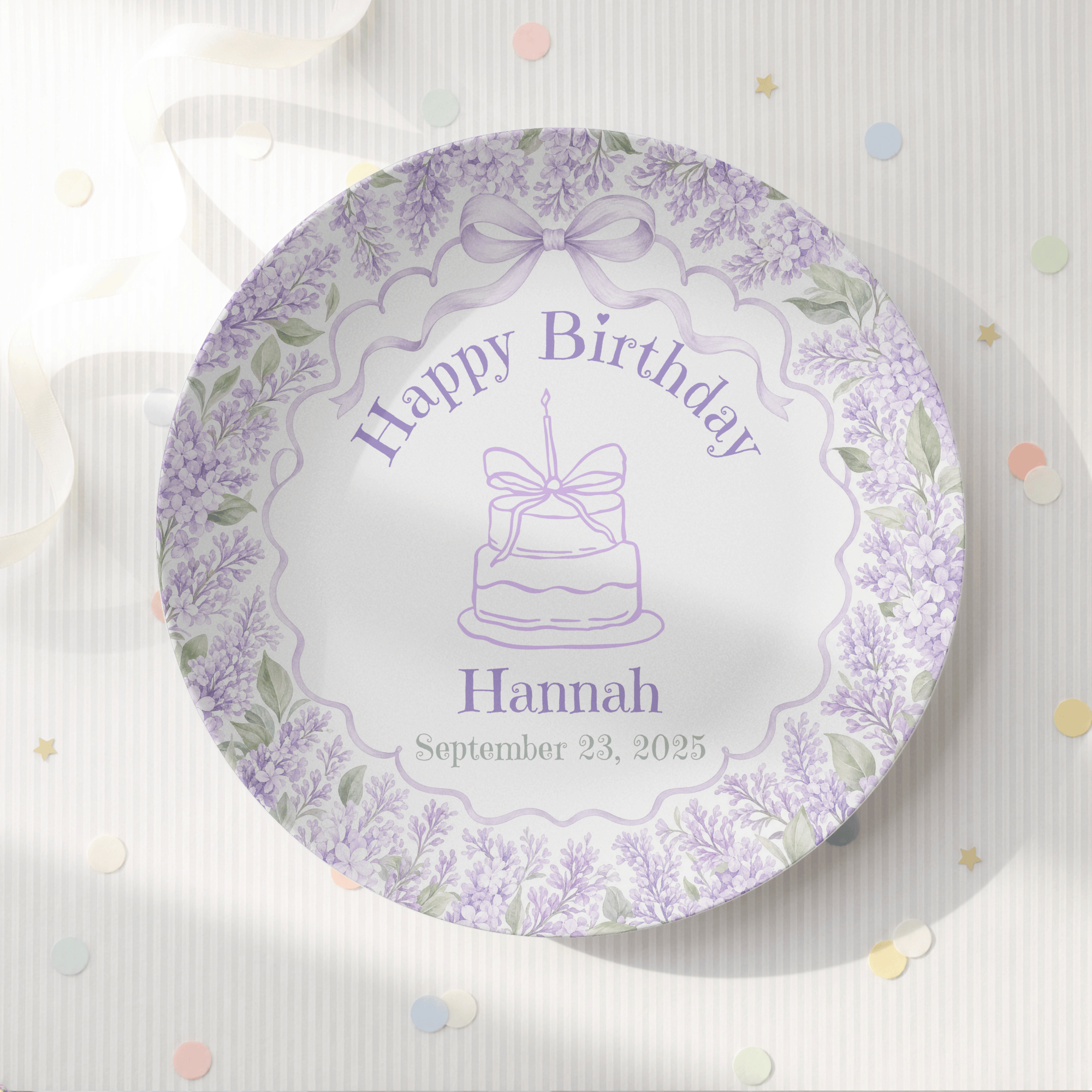 Pretty in Purple Coquette Birthday Plate by Lil Plate Shop