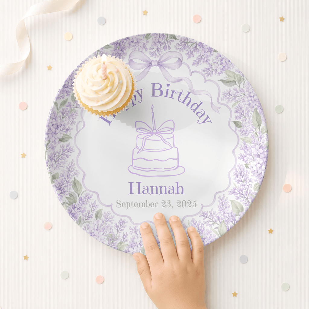 Pretty in Purple Coquette Birthday Plate by Lil Plate Shop
