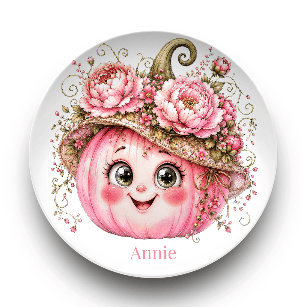 Pretty Pink Pumpkin Plate by Lil Plate Shop