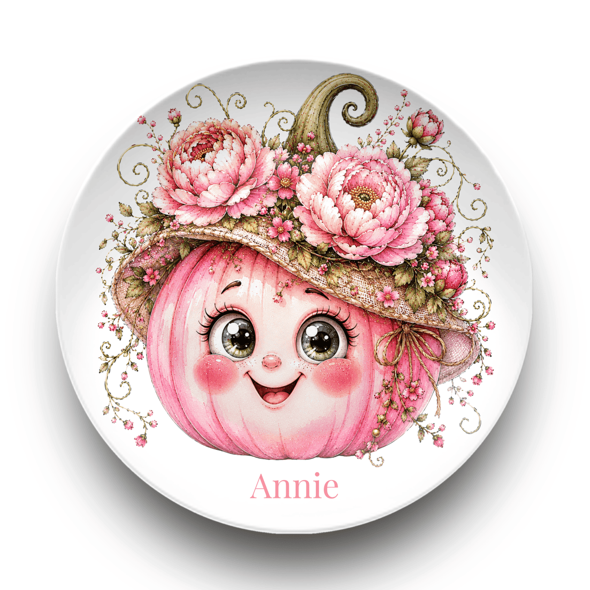 Pretty Pink Pumpkin Plate by Lil Plate Shop