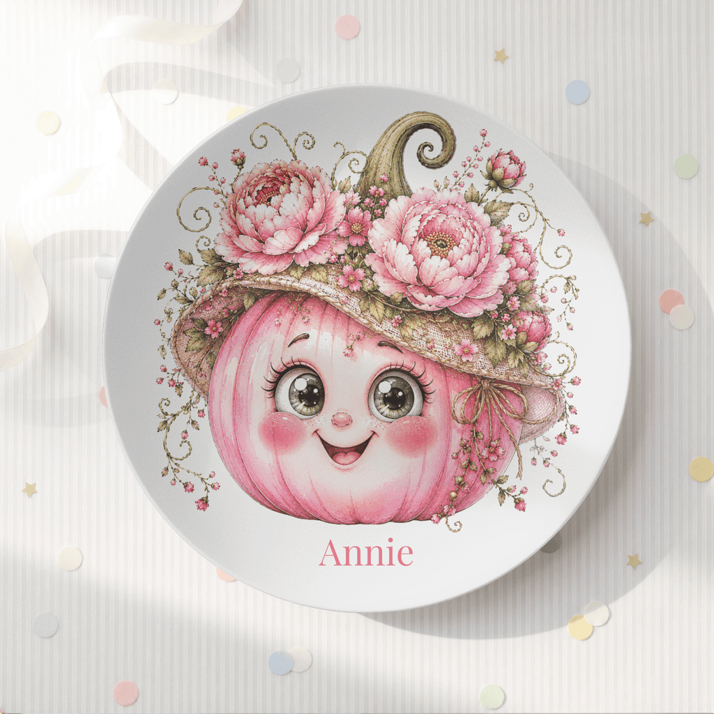 Pretty Pink Pumpkin Plate by Lil Plate Shop