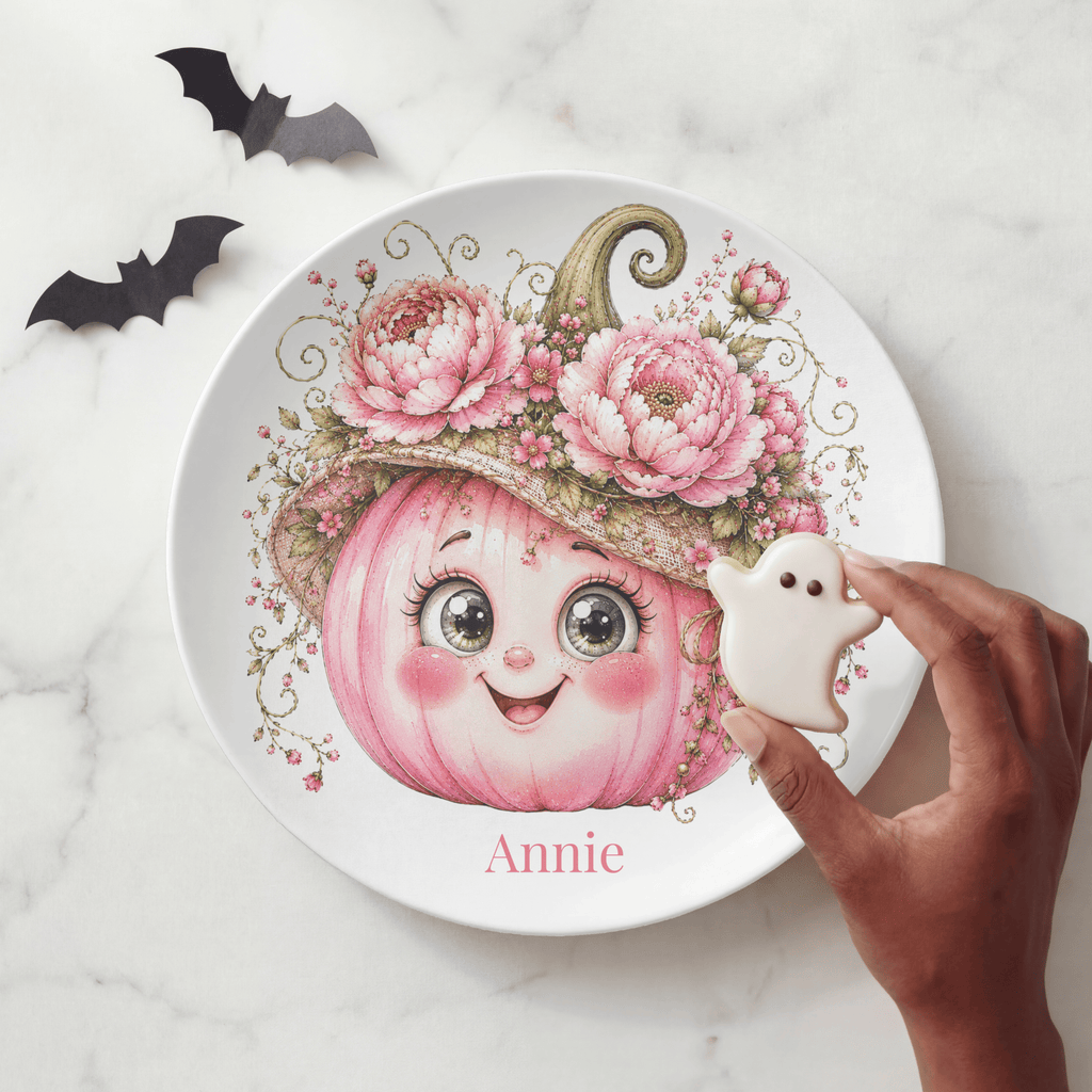Pretty Pink Pumpkin Plate by Lil Plate Shop