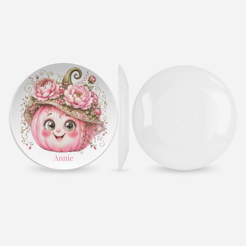 Pretty Pink Pumpkin Plate by Lil Plate Shop