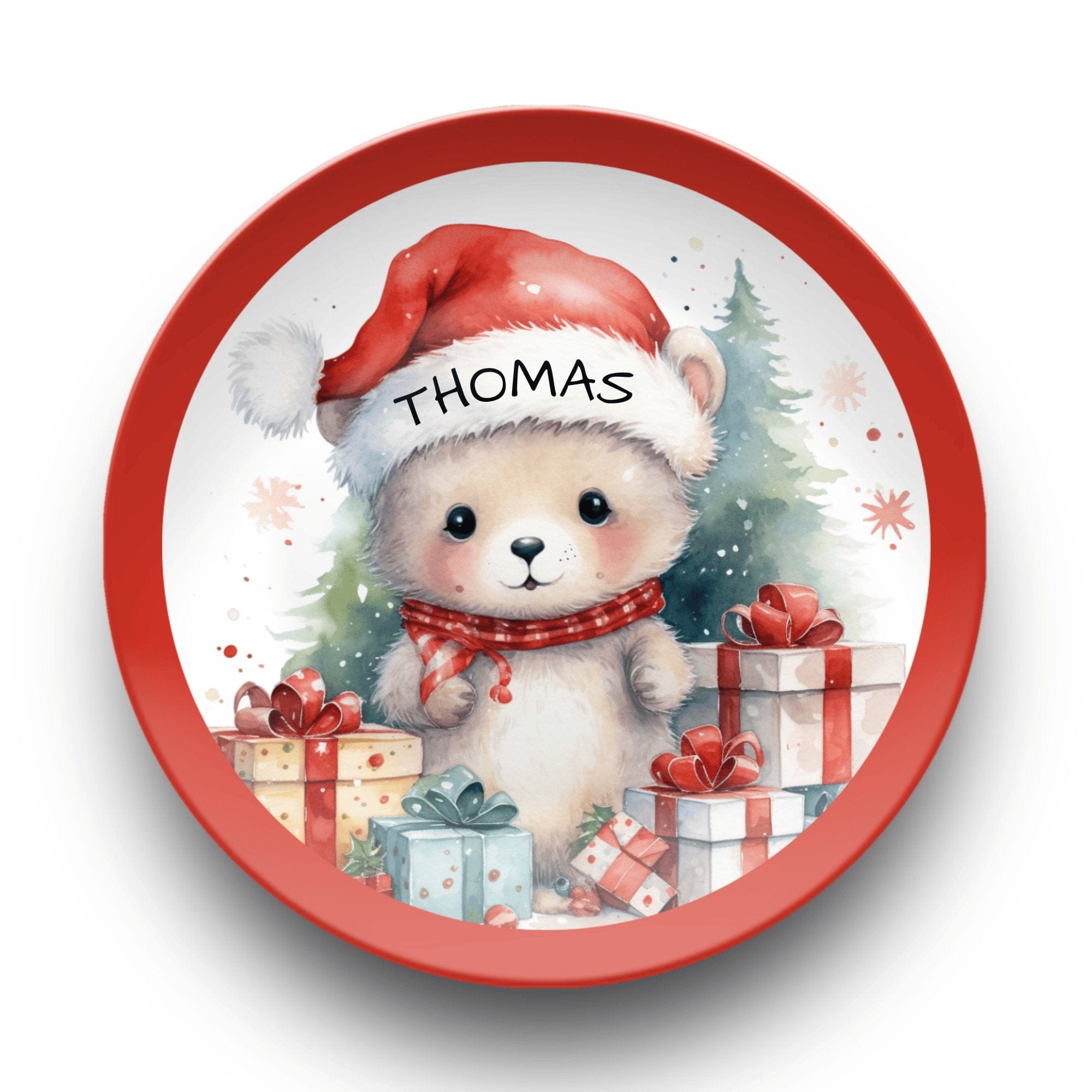 Personalized Christmas Mouse Plate by Lil Plate Shop