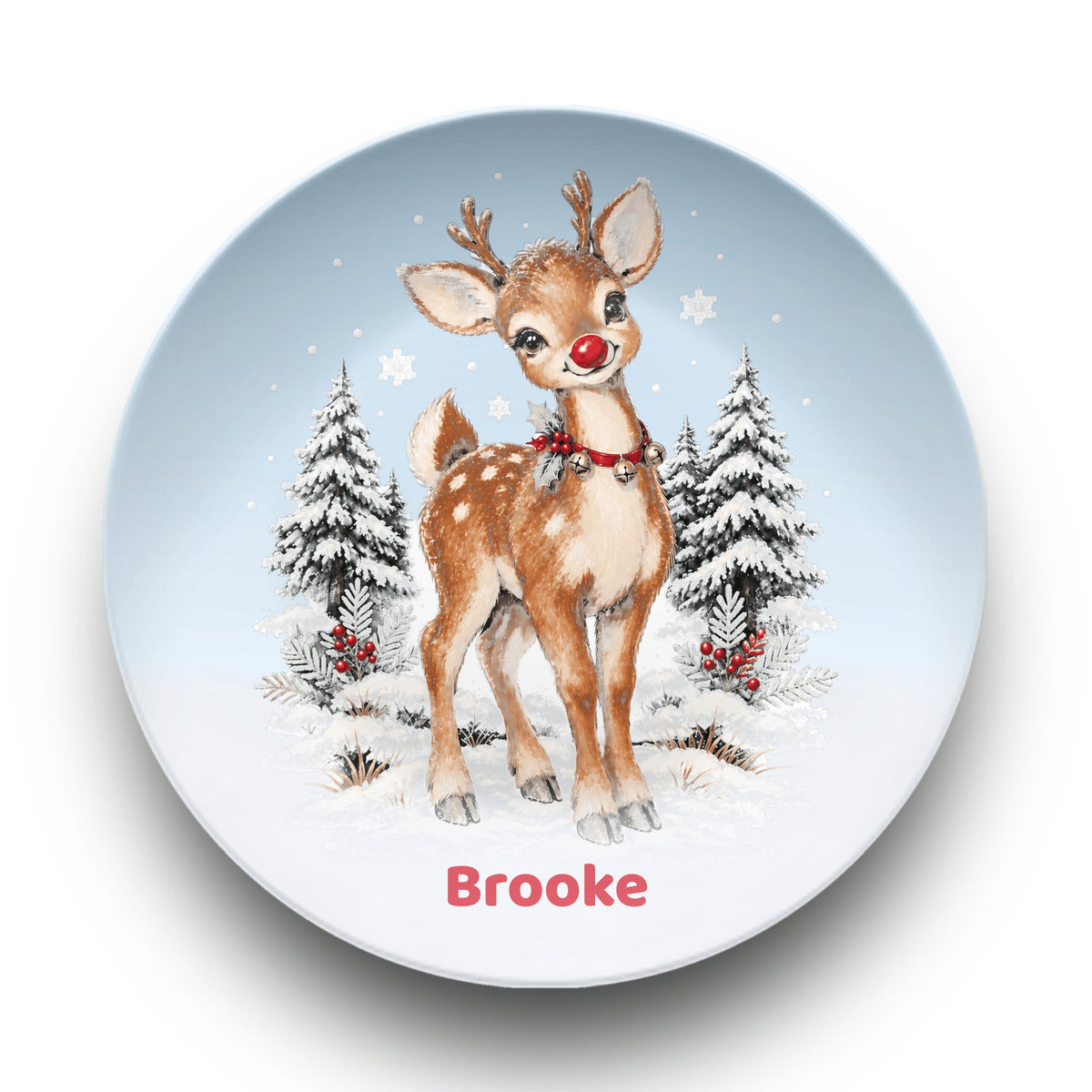 Personalized Rudolph Christmas Plate by Lil Plate Shop
