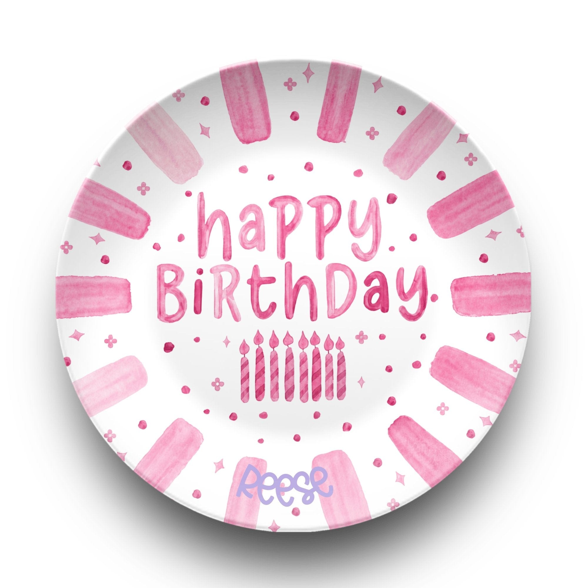 Shades of Pink Birthday Plate