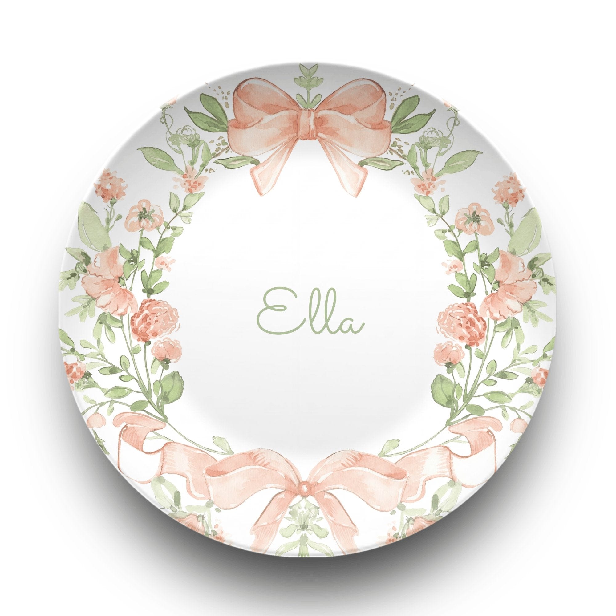 Peach Coquette Bow Plate by Lil Plate Shop