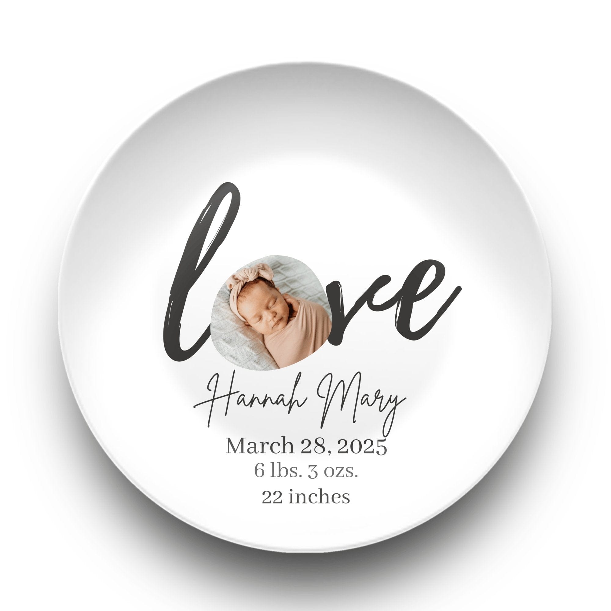 Baby Birth Announcement Plate by Lil Plate Shop