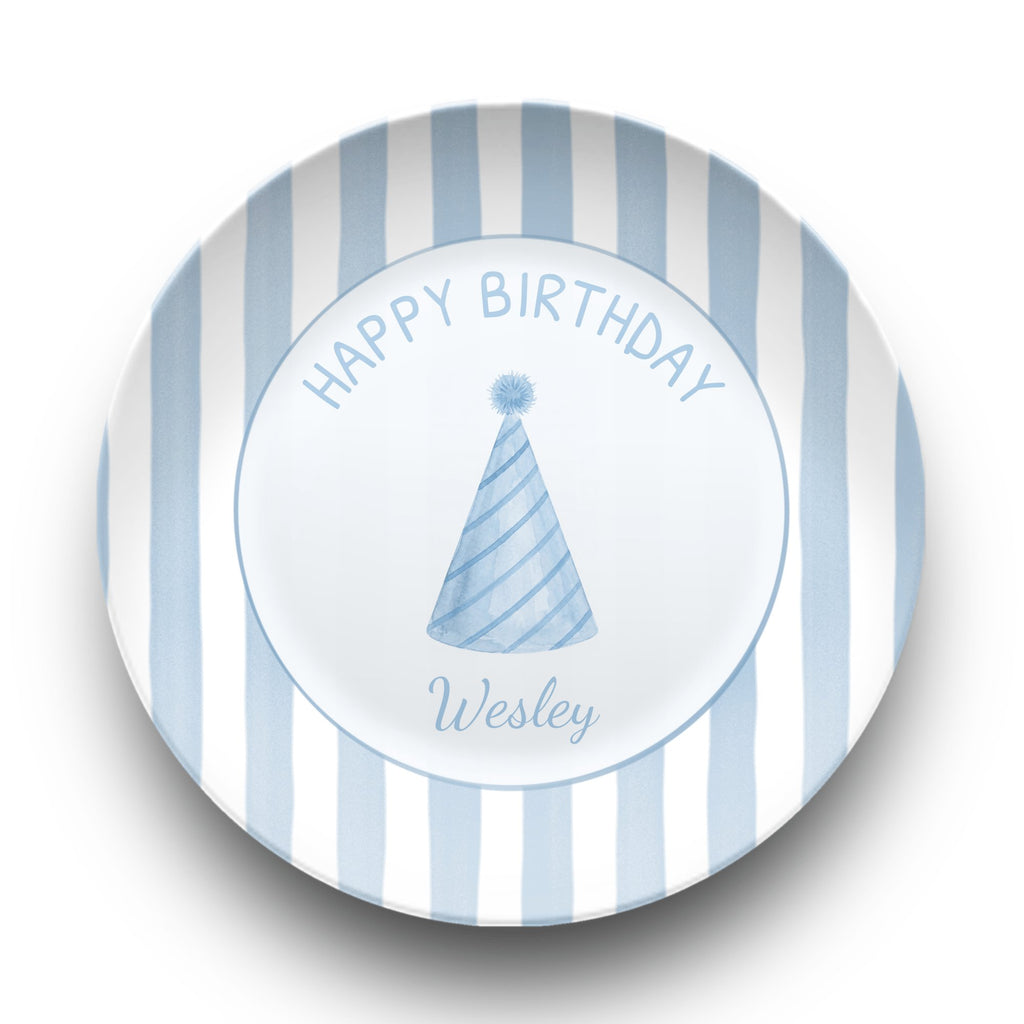Custom Blue Birthday Plate Plate by Lil Plate Shop