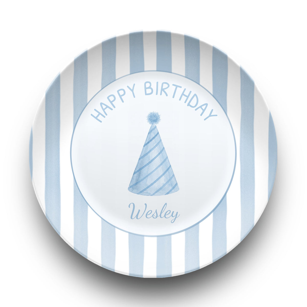 Custom Blue Birthday Plate Plate by Lil Plate Shop