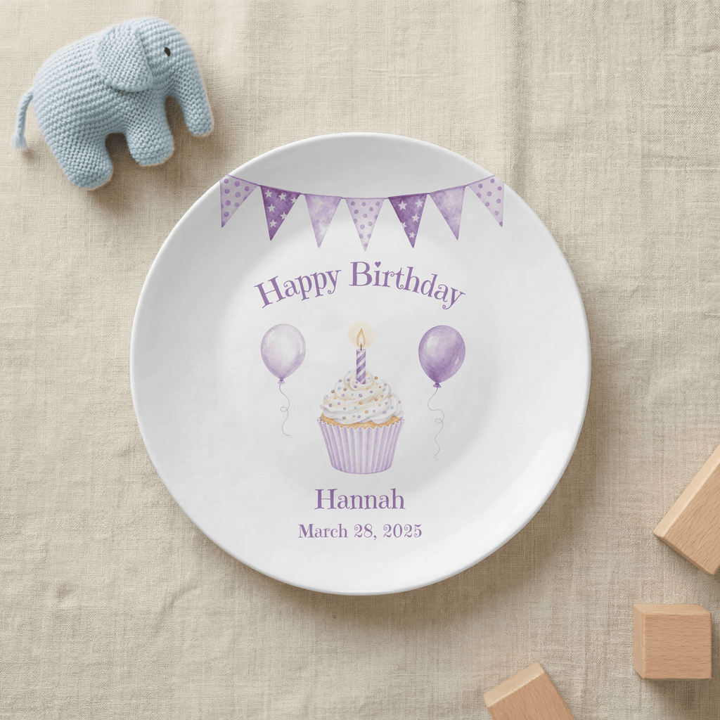 Purple Banner Cupcake Plate by Lil Plate Shop