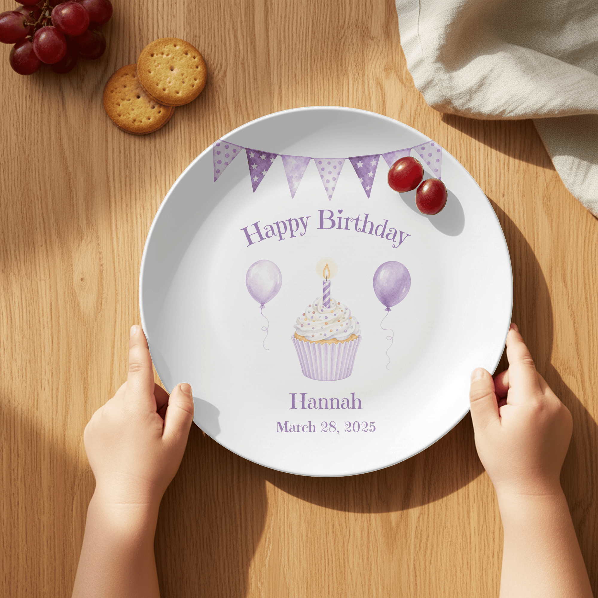 Purple Banner Cupcake Plate by Lil Plate Shop