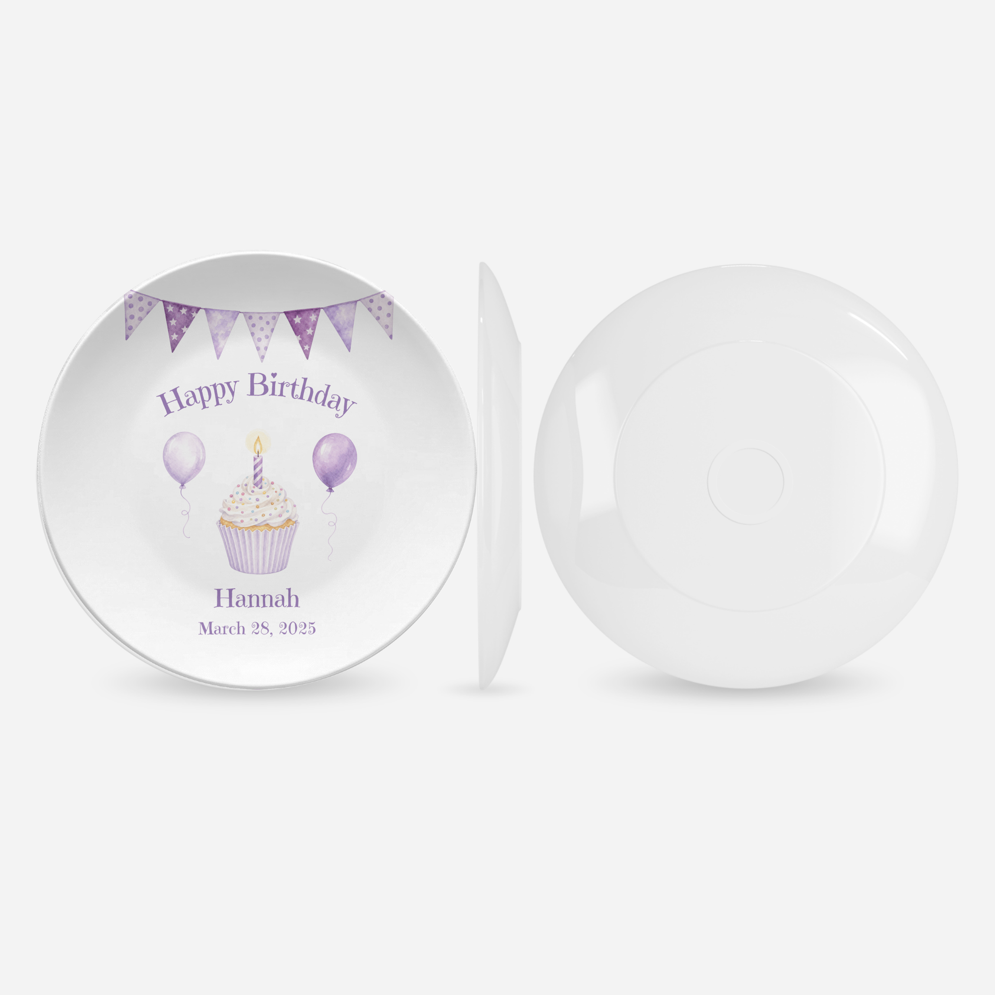 Purple Banner Cupcake Plate by Lil Plate Shop