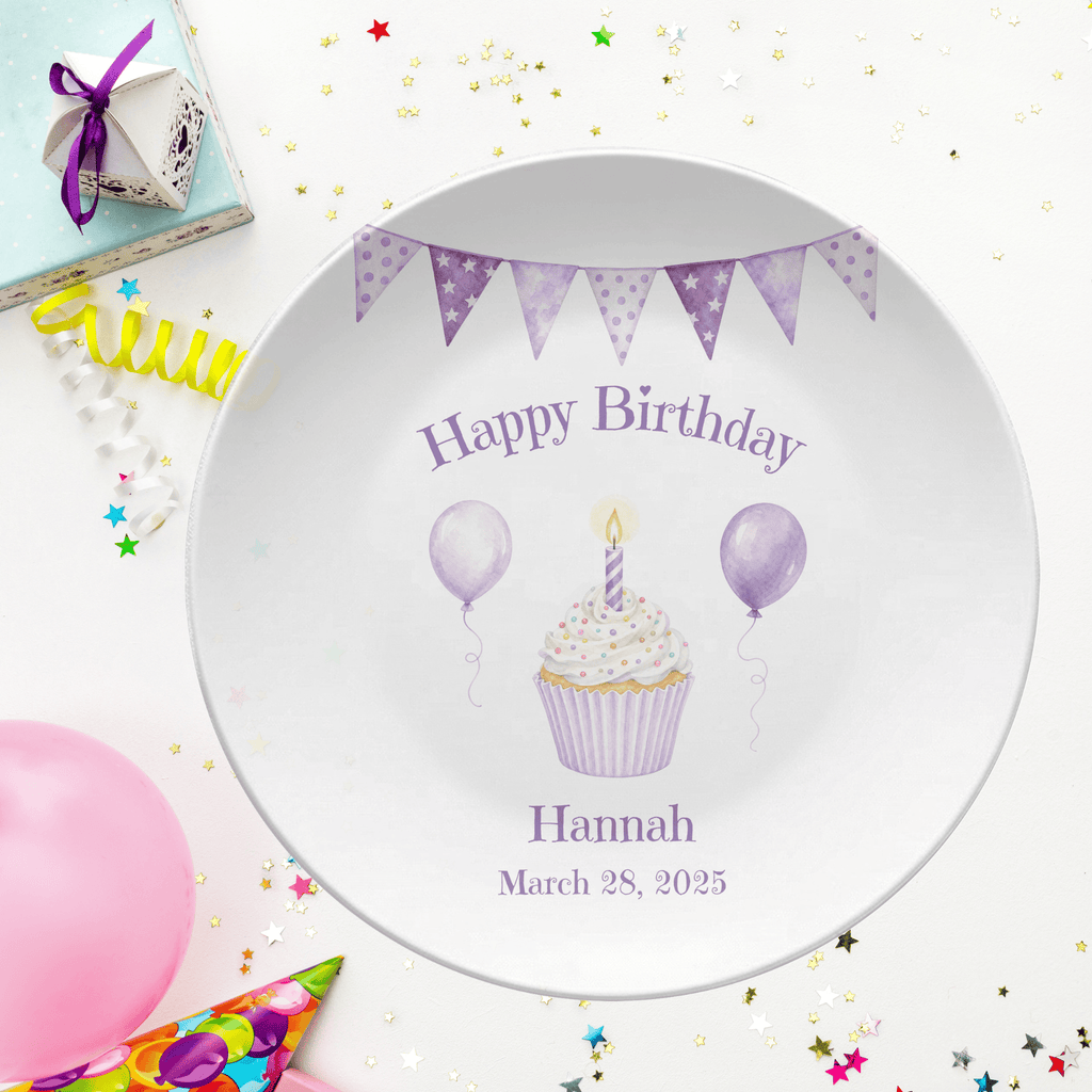 Purple Banner Cupcake Plate by Lil Plate Shop
