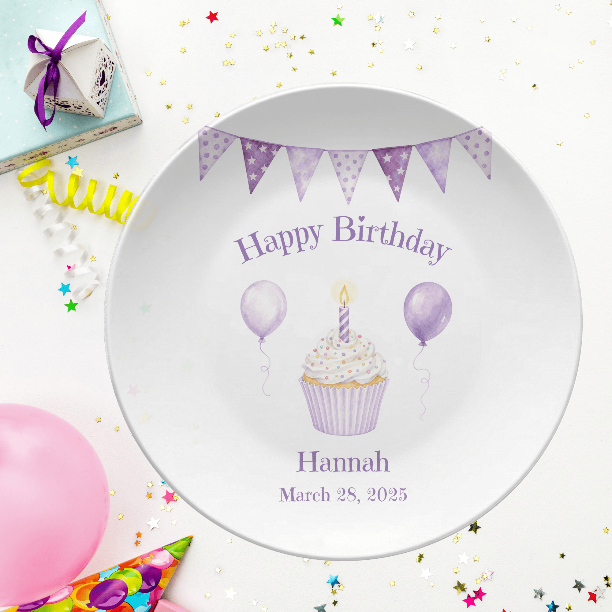 Purple Banner Cupcake Plate by Lil Plate Shop
