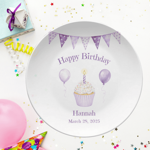 Purple Banner Cupcake Plate by Lil Plate Shop