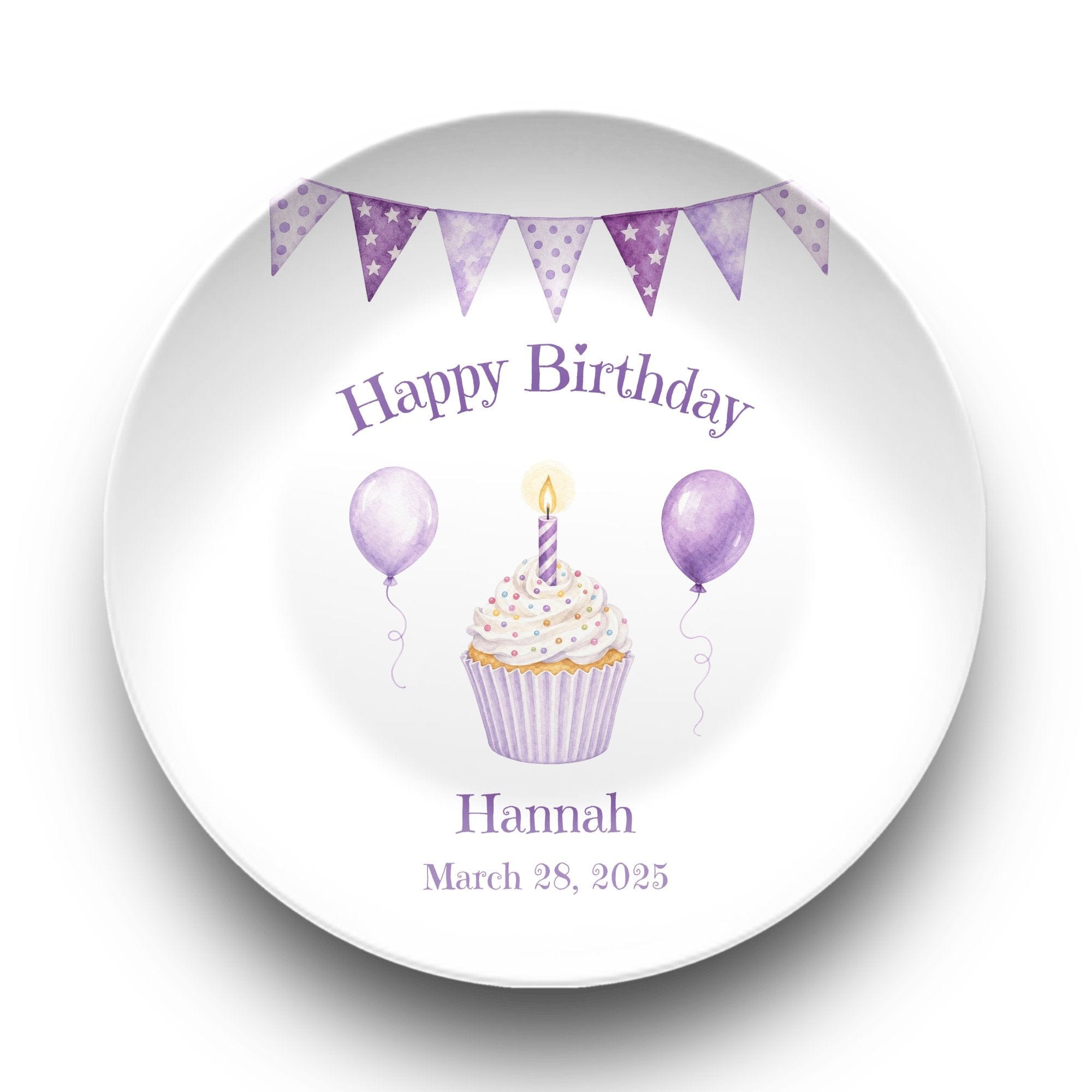 Purple Banner Cupcake Plate by Lil Plate Shop
