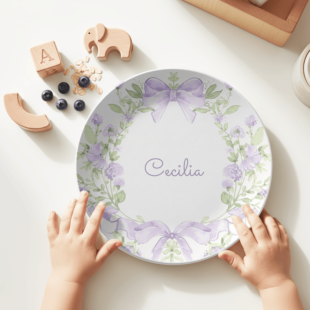 Purple Coquette Bow Plate by Lil Plate Shop
