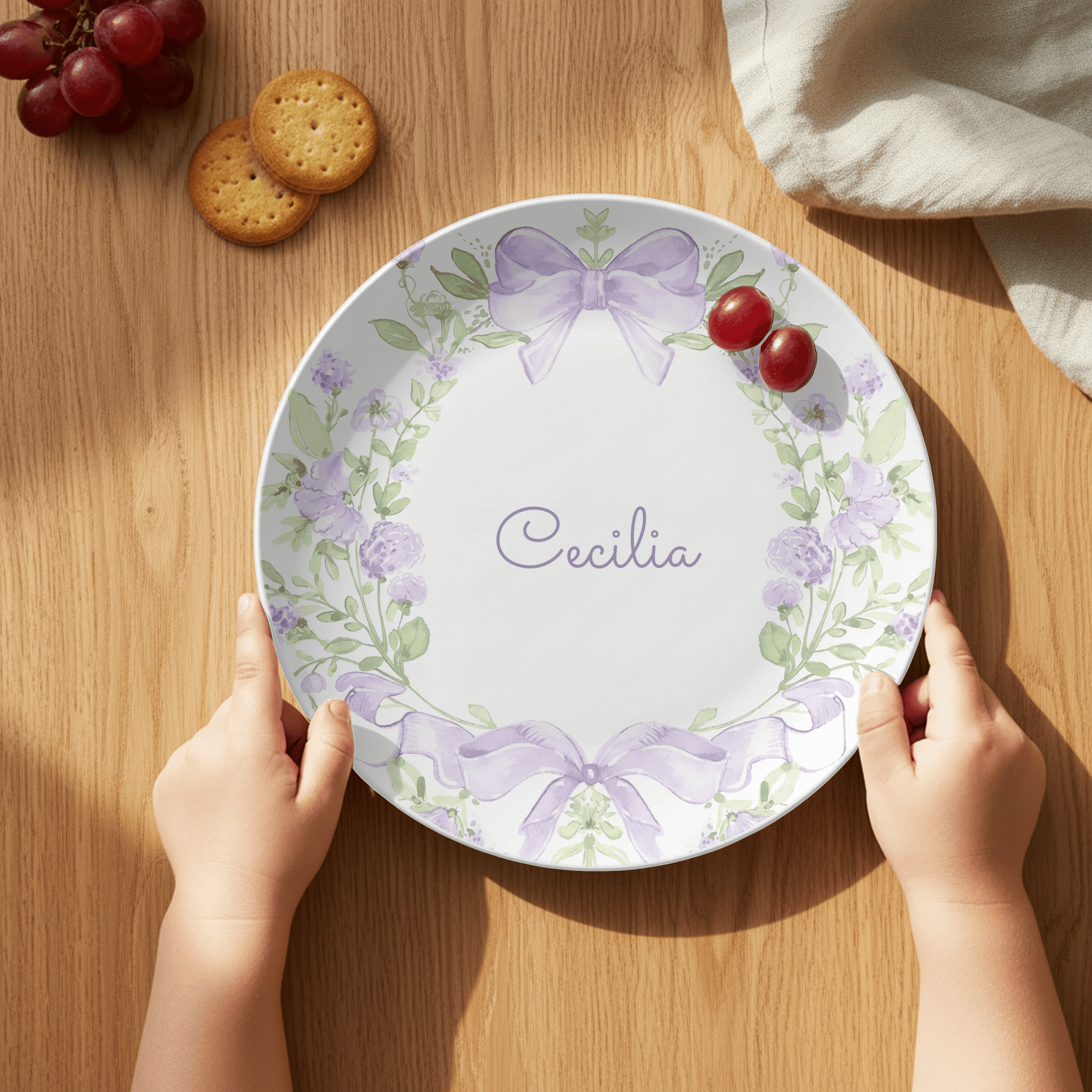 Purple Coquette Bow Plate by Lil Plate Shop