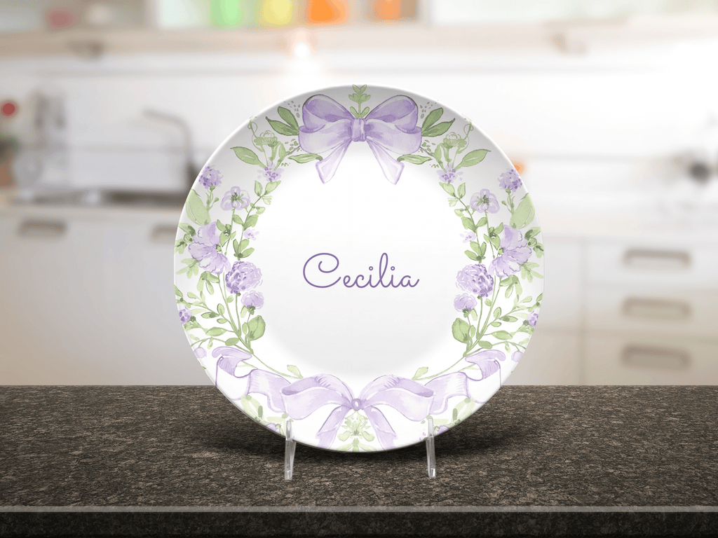 Purple Coquette Bow Plate by Lil Plate Shop
