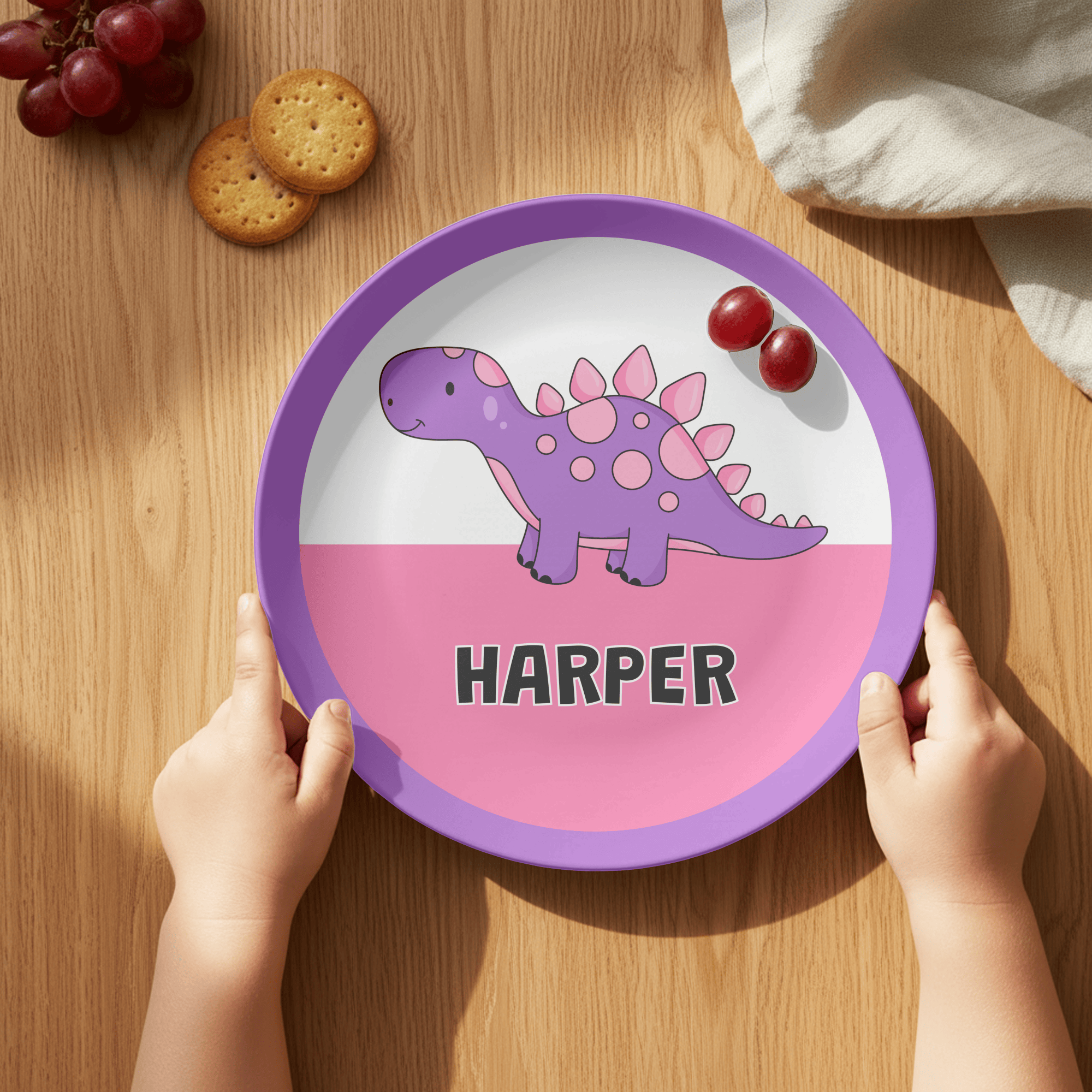Purple Dinosaur Plate by Lil Plate Shop