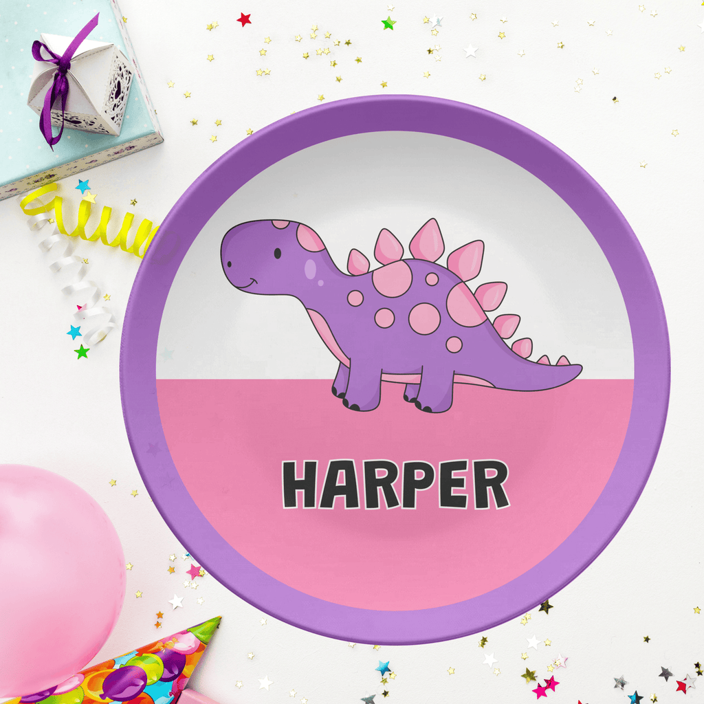Purple Dinosaur Plate by Lil Plate Shop