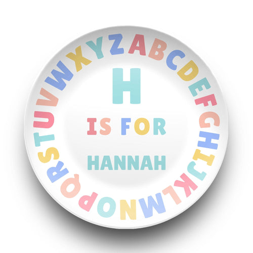 Rainbow Alphabet Letter Plate by Lil Plate Shop
