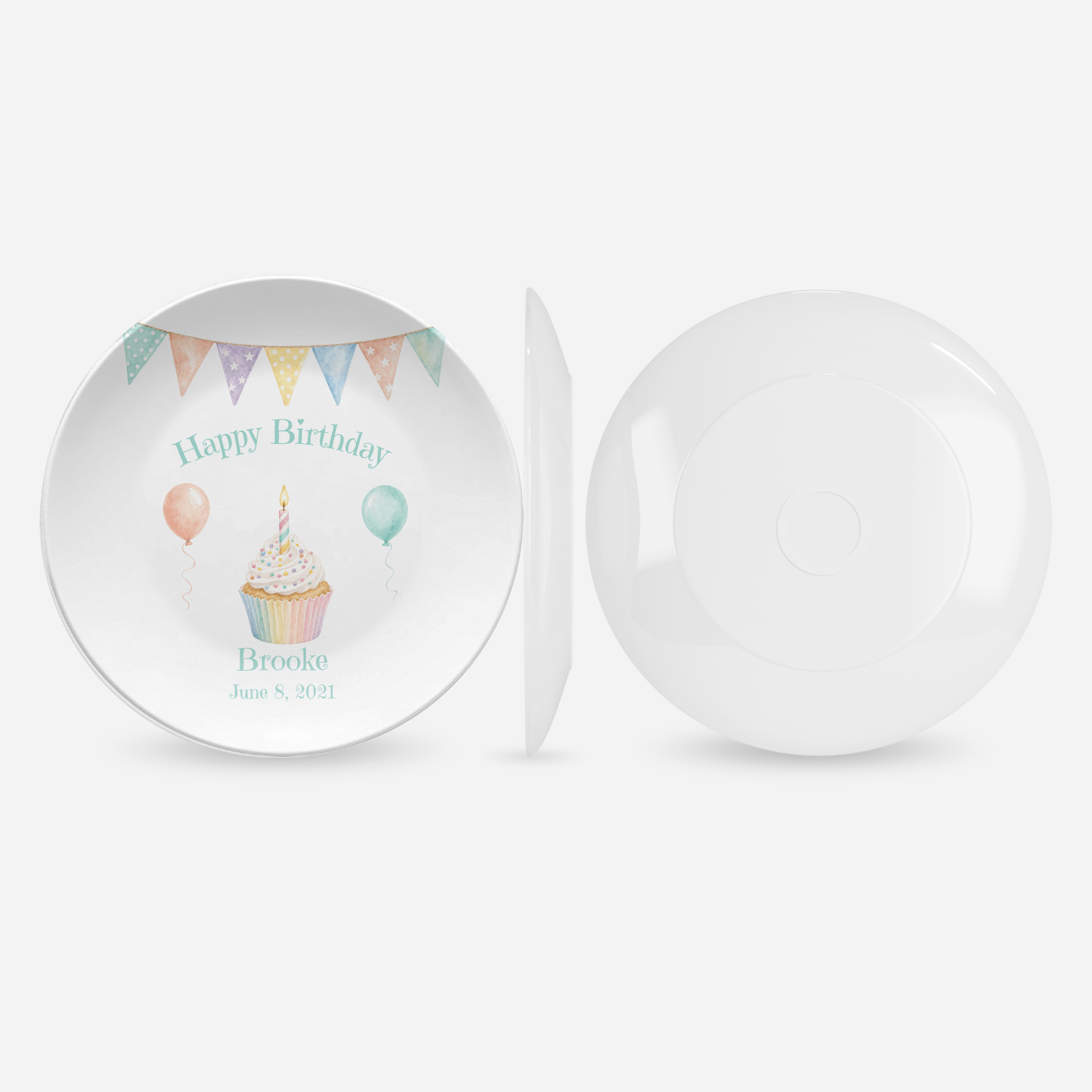 Rainbow Banner Balloon Plate by Lil Plate Shop